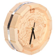 Часы кварцевые в форме бочки, "В парилке", 27х8 см 