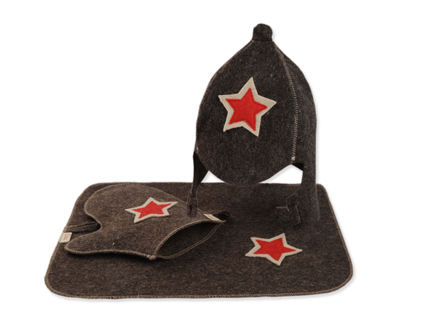 Набор для бани и сауны "Буденовка" серый