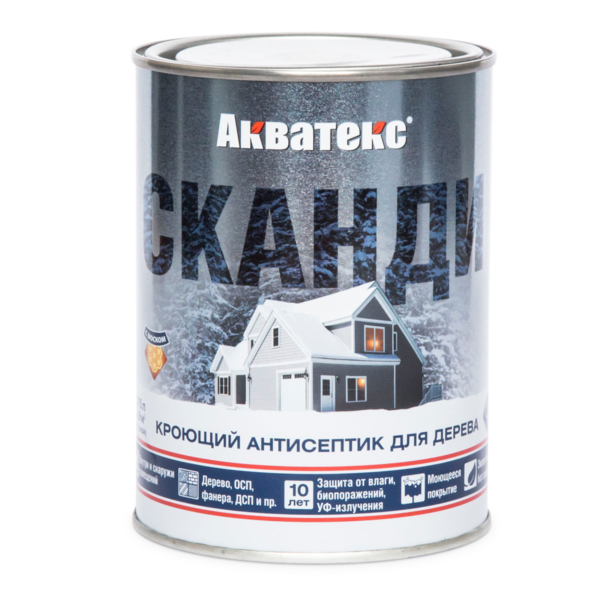 АКВАТЕКС® СКАНДИ 2,5 л. кроющий антисептик для древесины